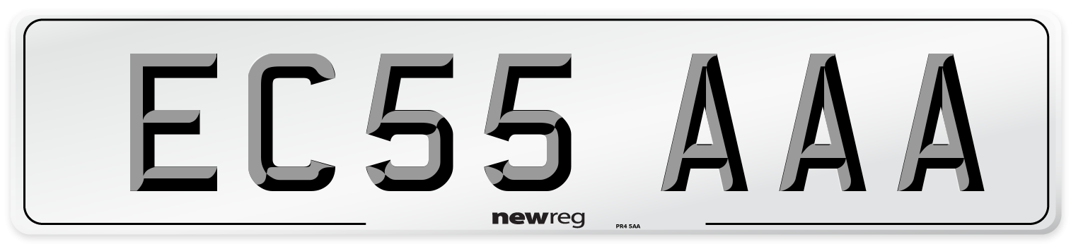 EC55 AAA Number Plate from New Reg